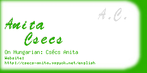anita csecs business card