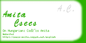 anita csecs business card